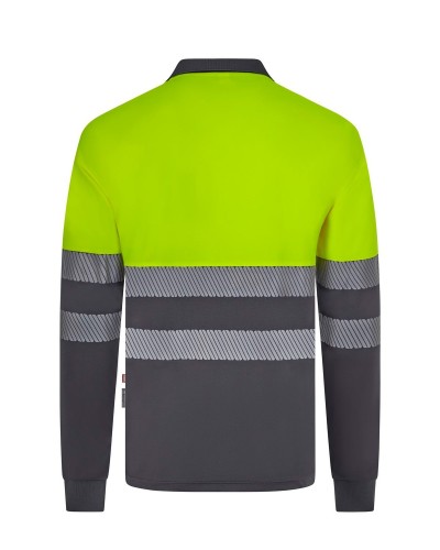 Polo Poliéster Reciclado Bicolor M/L Cinta Segmentada. UPF 50+
