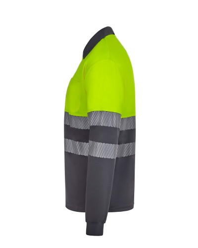 Polo Poliéster Reciclado Bicolor M/L Cinta Segmentada. UPF 50+