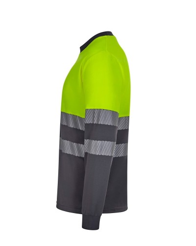 Camiseta Poliéster Reciclado Bicolor M/L Cinta Segmentada. UPF 50+