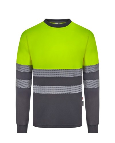 Camiseta Algodón Bicolor M/L Cinta Segmentada. Piqué. 55% alg. 45% pol. 150 g/m2