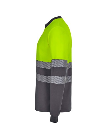 Camiseta Algodón Bicolor M/L Cinta Segmentada. Piqué. 55% alg. 45% pol. 150 g/m2