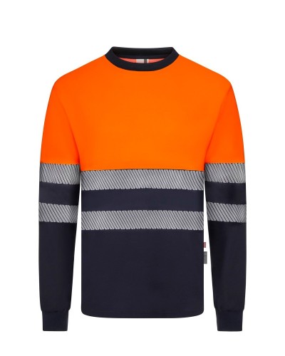 Camiseta Algodón Bicolor M/L Cinta Segmentada. Piqué. 55% alg. 45% pol. 150 g/m2