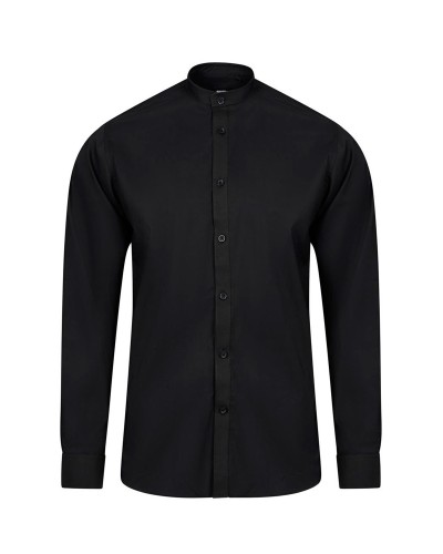 Camisa Stretch cuello Mao. 67% alg. 29% pol. 4% elas. CELESTE