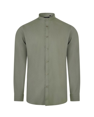 Camisa Stretch cuello Mao. 67% alg. 29% pol. 4% elas. CELESTE