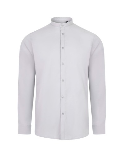 Camisa Stretch cuello Mao. 67% alg. 29% pol. 4% elas. CELESTE