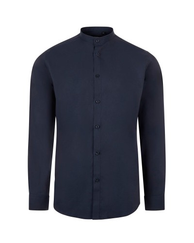 Camisa Stretch cuello Mao. 67% alg. 29% pol. 4% elas. CELESTE