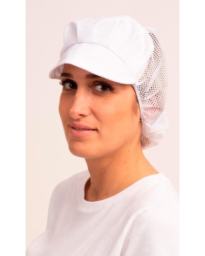 Pack Cofia con visera, 5 unid. 65% Pol. 35% Alg. Rejilla 100% Poliéster