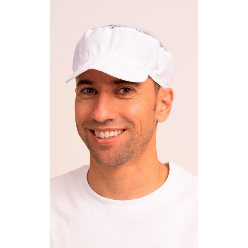 Pack Gorra con visera, 10 unid. 65% Pol. 35% Alg. Rejilla 100% Poliéster