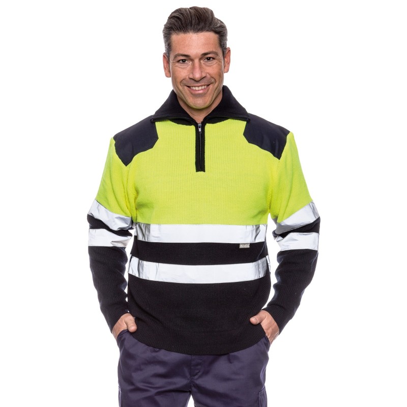 Jersey Bicolor Alta Visibilidad Cuello Alto