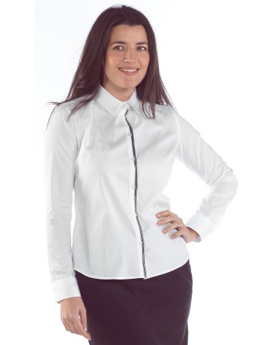 Blusa Entallada Tejido Elástico Detalle Rayas