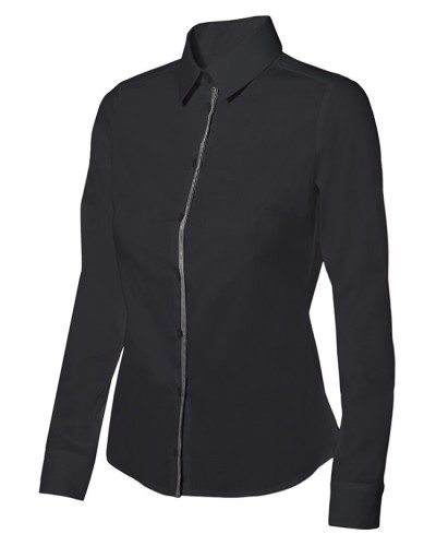 Blusa Entallada Tejido Elástico Detalle Rayas