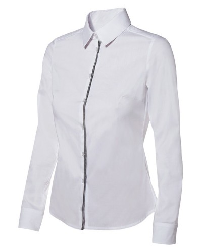 Blusa Entallada Tejido Elástico Detalle Rayas